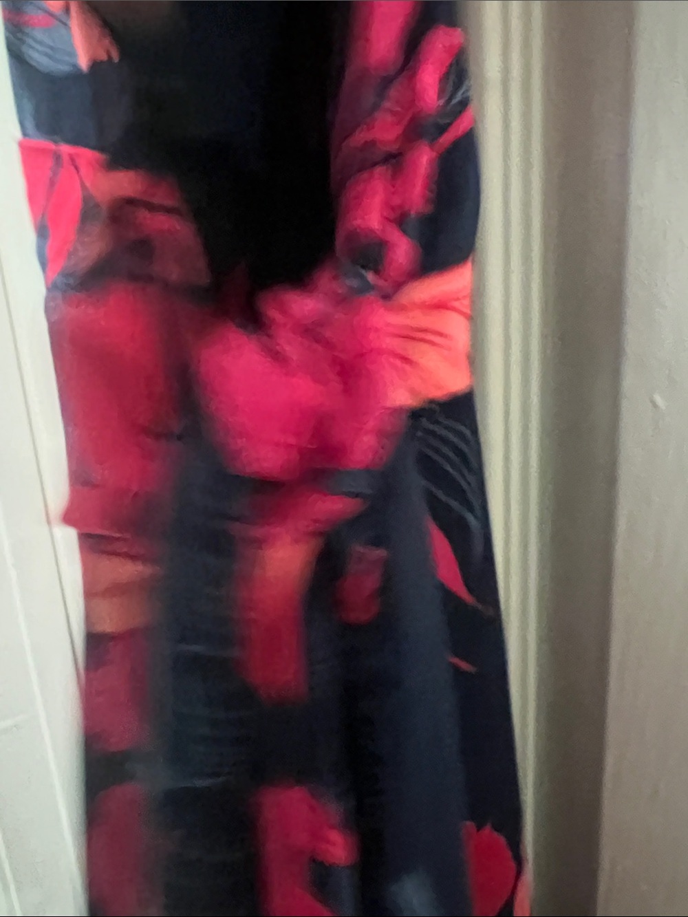 Guess Navy Blue Floral Jumpsuit with Pink & Coral Print - Picture 6 of 10
